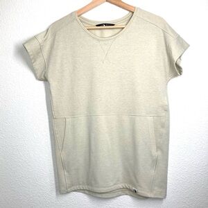 The North Face Terry Top Beige XS Relaxed Fit Front Pockets Retro Style Shirt